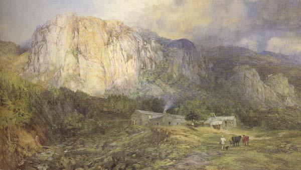 Henry Clarence Whaite,RWS Castle Rock,Cumberland (mk46) Norge oil painting art